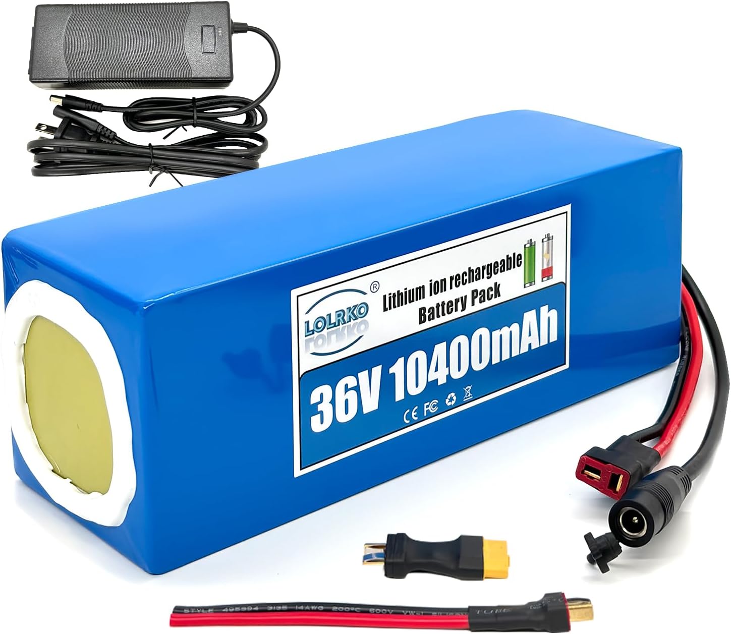 36V 10Ah Ebike Battery Built-in 25A BMS,36V Lithium-Ion Replacement Battery,Waterproof Design,Brave The Heat and Cold,1000+ Cycles,Perfectly Matched for 250W, 300W, 500W and 600W Motors