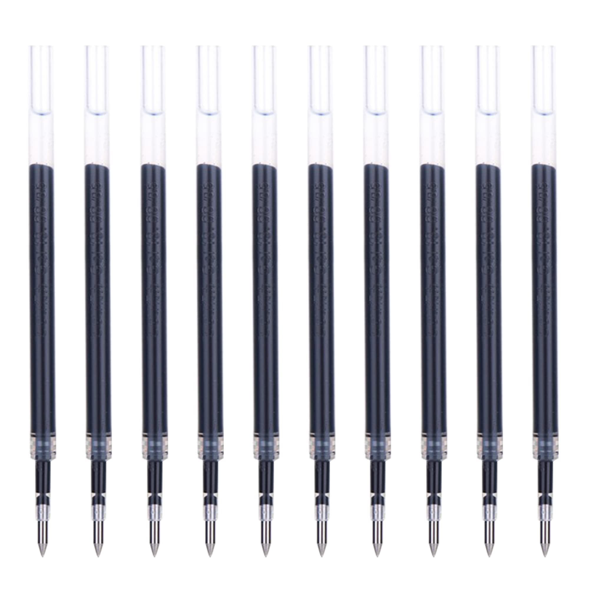 PORTONER 20 Pack Ink Pen Refills for Retractable Gel Refill Black 0.5mm Smooth Writing Replaceable Ballpoint Writing, Taking Notes, Drawing, Office, School Supplies