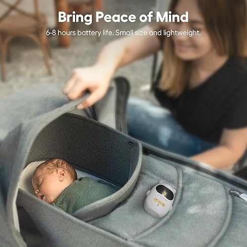 Miniatura 6 de Monitor de audio para bebés con batería recargable, intercomunicador inalámbrico dúplex completo con rango de 1000 pies, monitor de bebé solo con