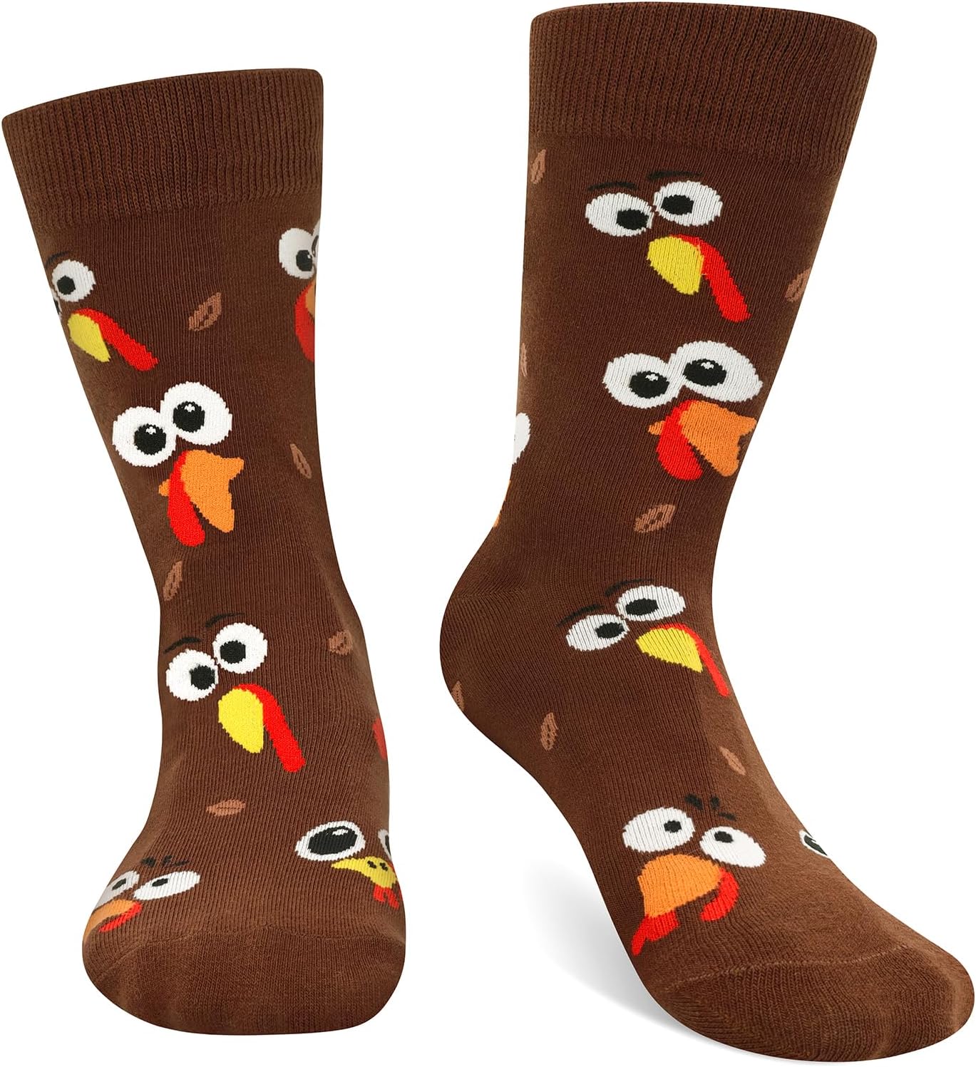 AGRIMONY Funny Thanksgiving Turkey Pumpkin Socks for Men Women -Fun Turkey Trot Fall Christmas Holiday Gift Stocking Stuffers