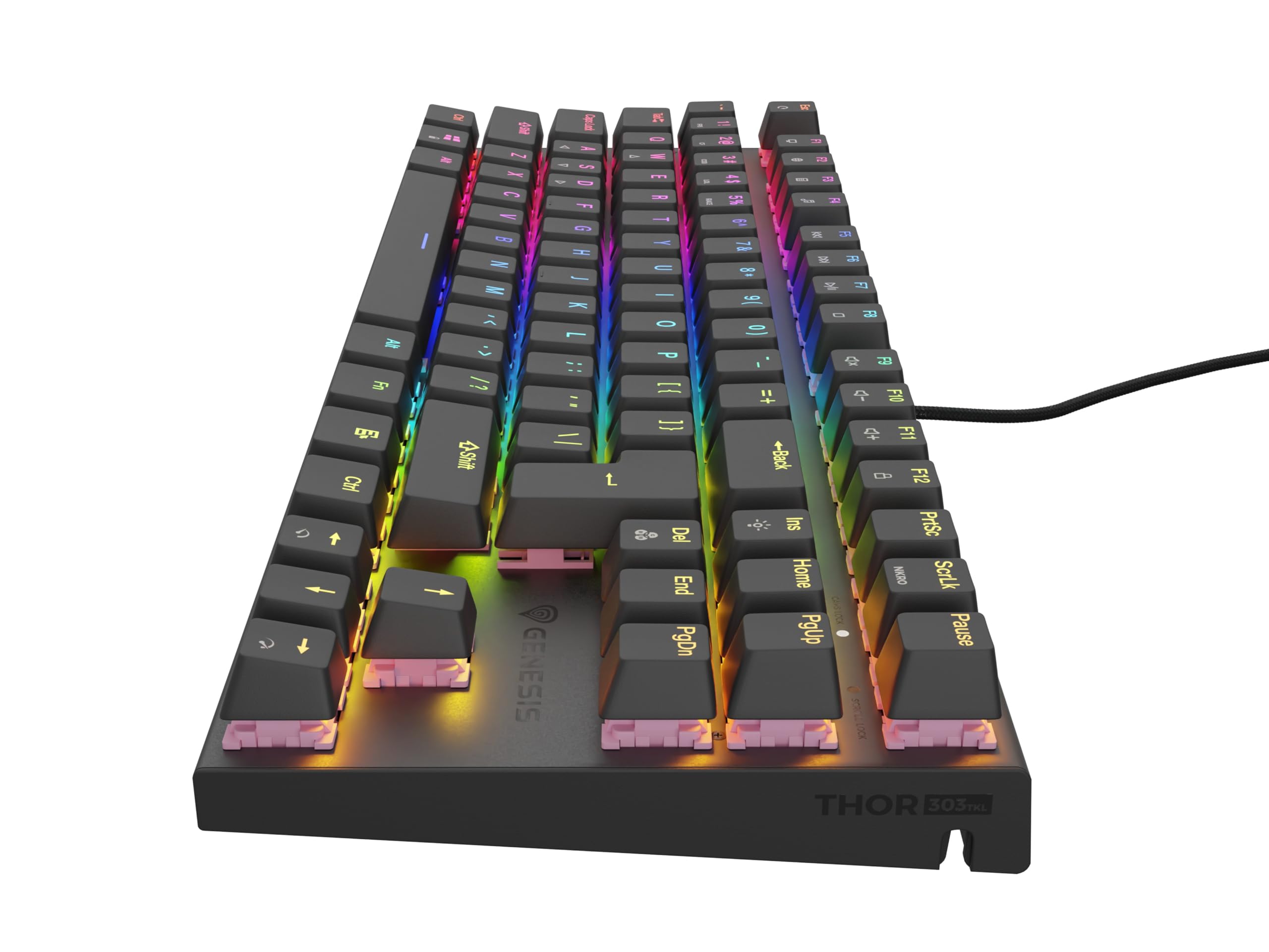 Klawiatura Genesis KLAWIATURA DLA GRACZY GENESIS THOR 303 TKL US PODÅšWIETLENIE RGB MECHANICZNA SILENT SWITCH HOT SWAP