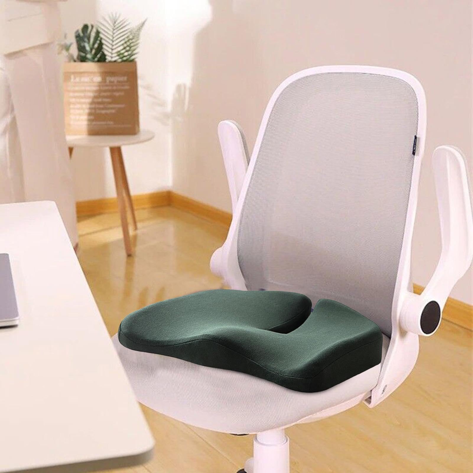 Cuscino in memory foam, cuscino spesso in memory foam, per alleviare il fastidio del coccige | Cuscino da seduta per sedie da ufficio, auto, scrivania del computer, ruote