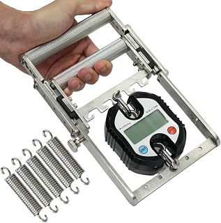 Stainless Steel Spring Grip Trainer, with 5 Springs + 1 Grip Strength Meter, Adjustable Resistance, 330 Lbs/150kg Max Measurement Force, for Muscle Building