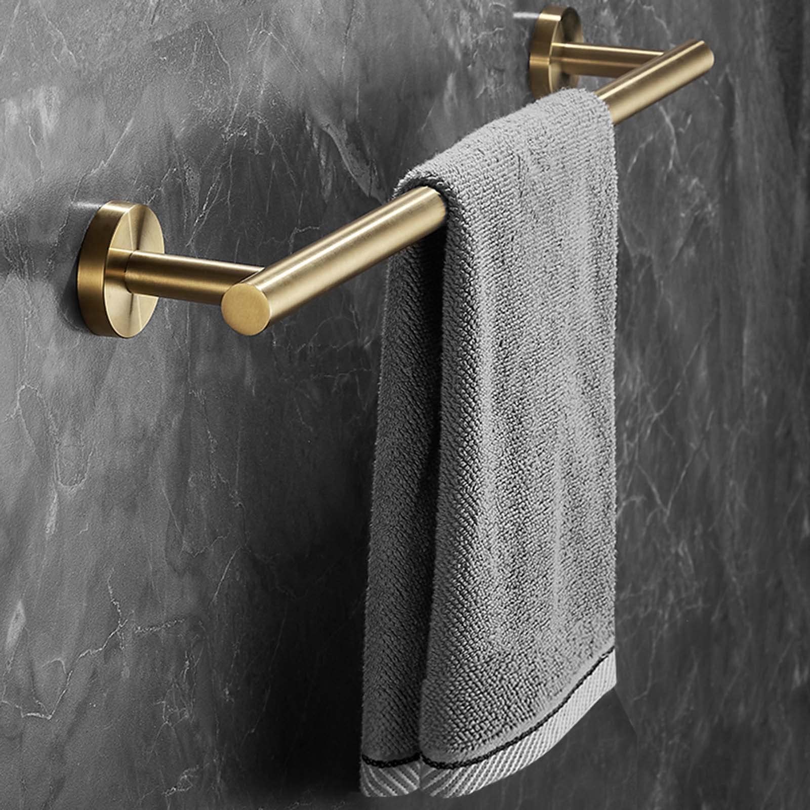 Toallero para baño sin taladro Toallero Toallero de Acero inoxidable Montado en la pared Autoadhesivo Antióxido para baño Inodoro, Oro, 40 cm
