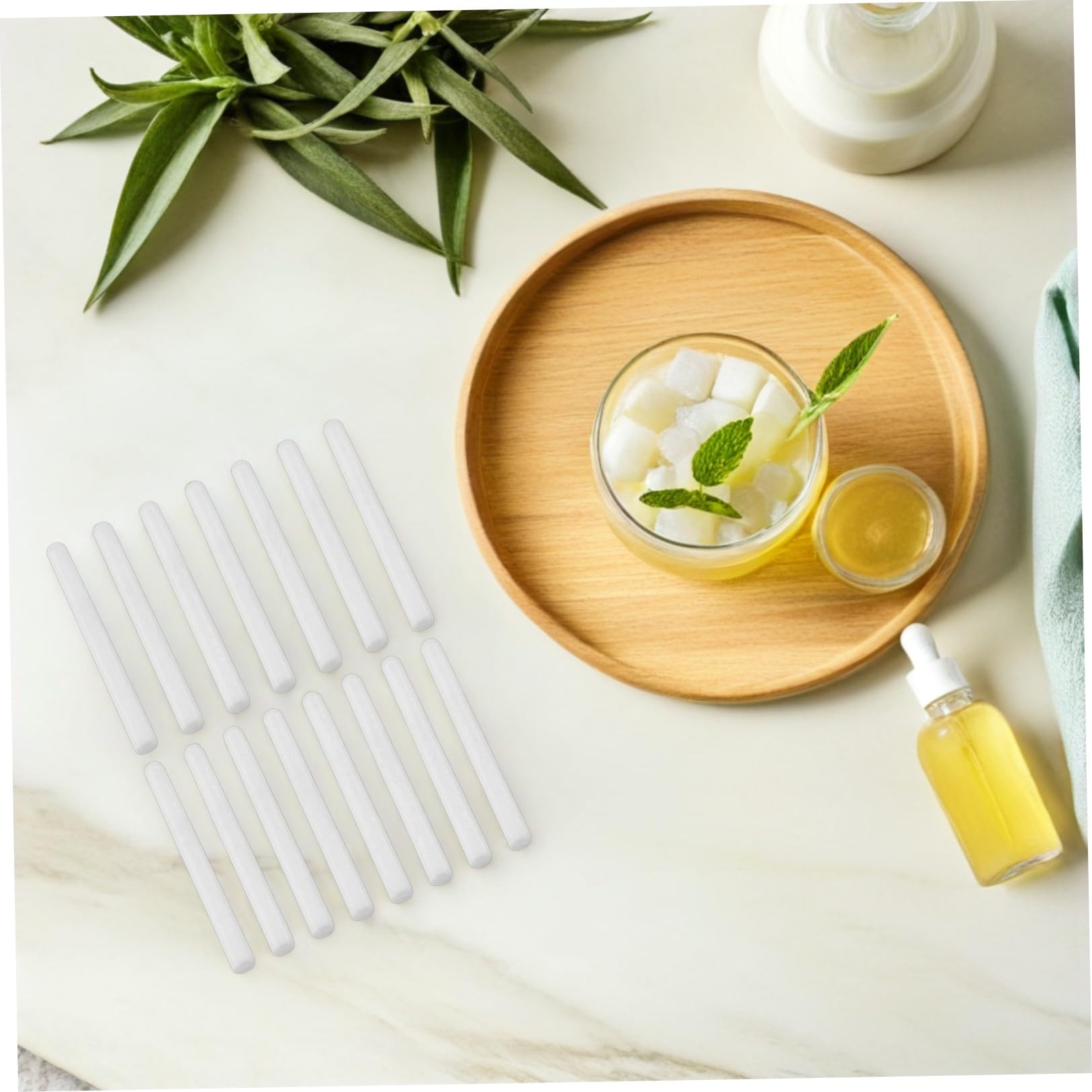 Veemoon Bastoncini Diffusori di Aromi in Cotone Bianco Ricarica per Diffusore Ambiente Assorbimento Rapido e Diffusione Profumo 15 Pezzi per Cucina e Ufficio