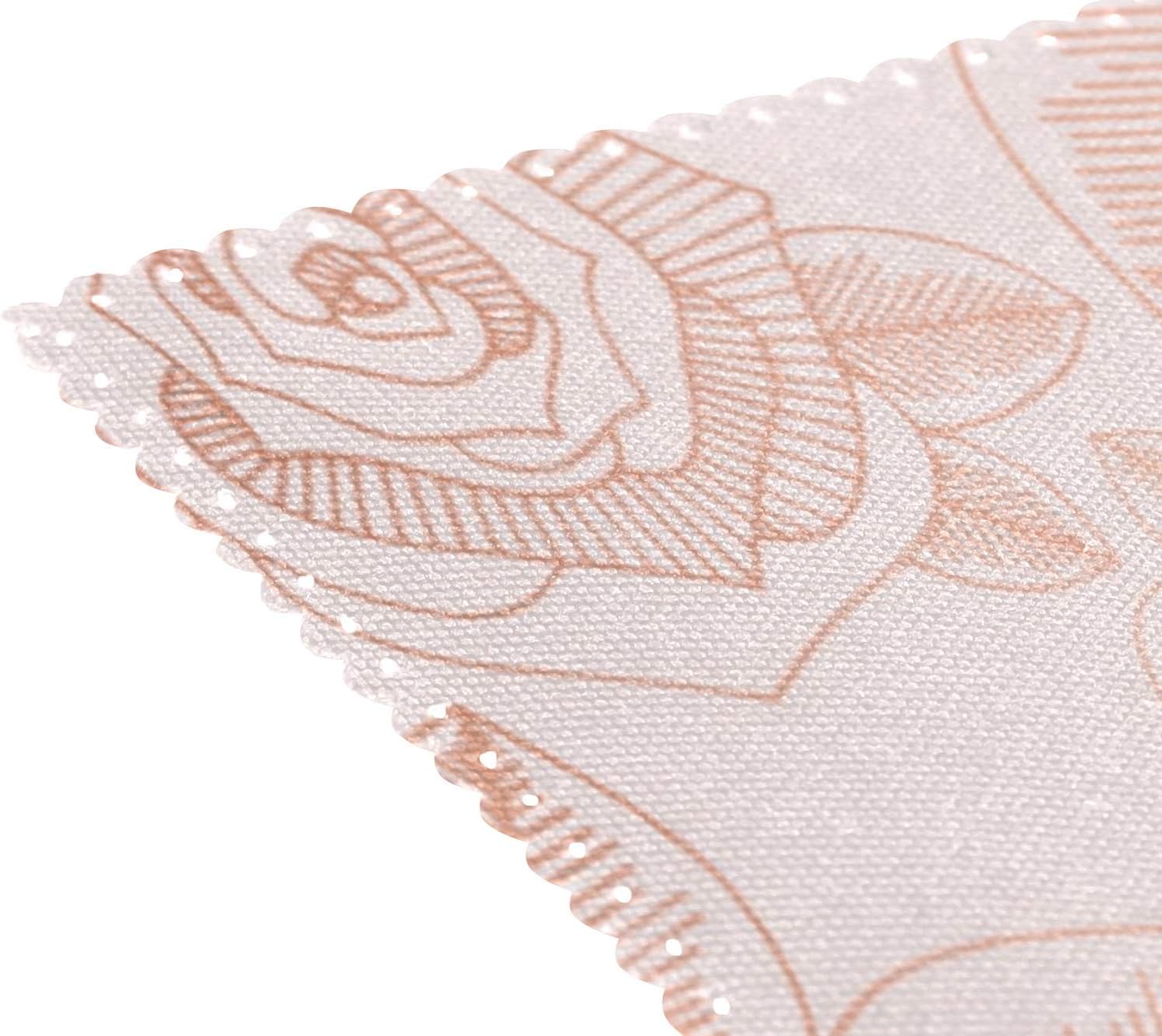 プレースマットローズゴールドプレースマットダイニングテーブルマット防水ノンスリップノンスティック耐熱クリスマス装飾スタイル1 ランチョンマット Www Qbusinessmagazine Com