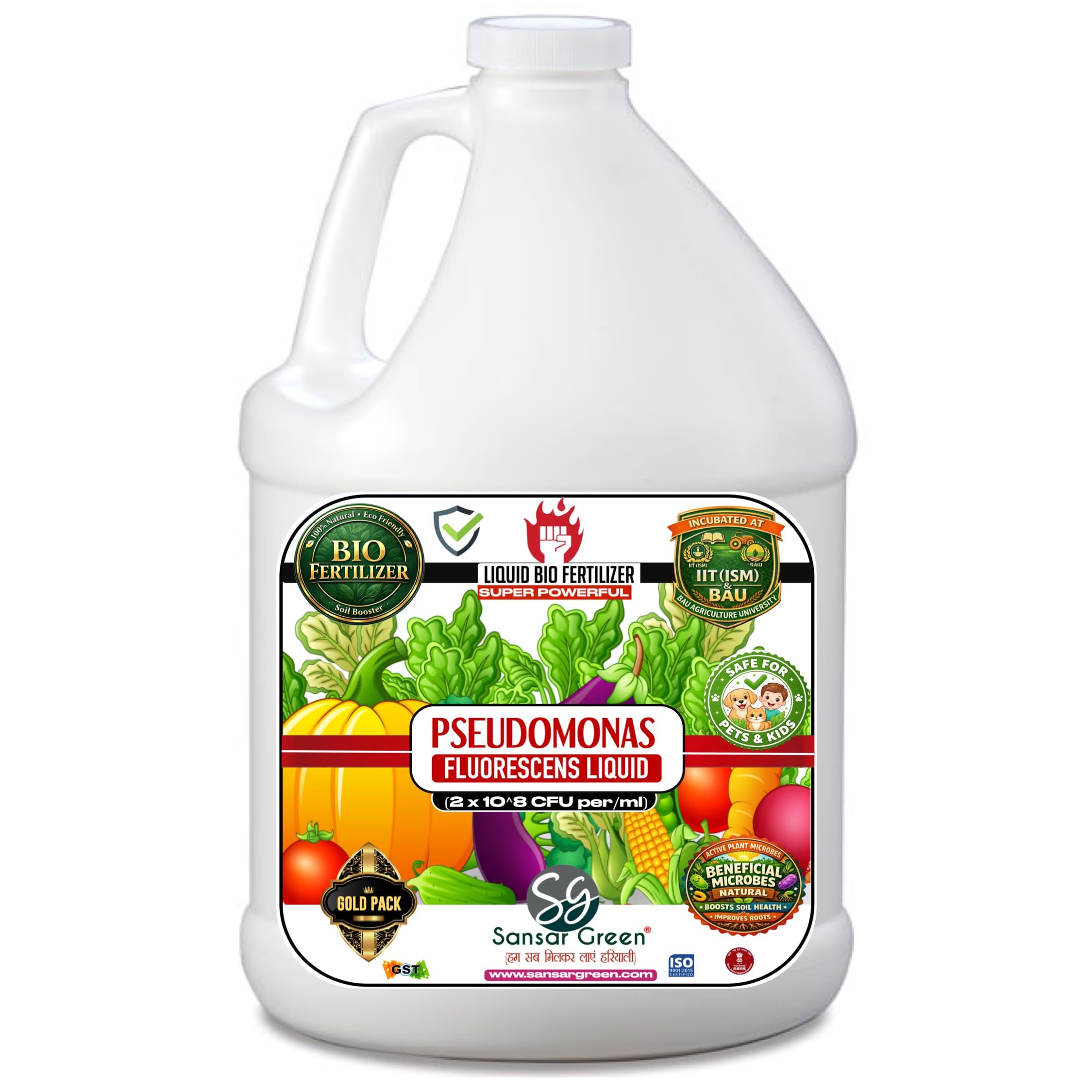 Sansar Green® Pseudomonas Fluorescens Liquid Bio Fertilizer (2 x 10⁸ CFU/ml) Powerful Bio Control & Plant Growth IIT ISM & BAU Technology. (1000 ml)-image-32