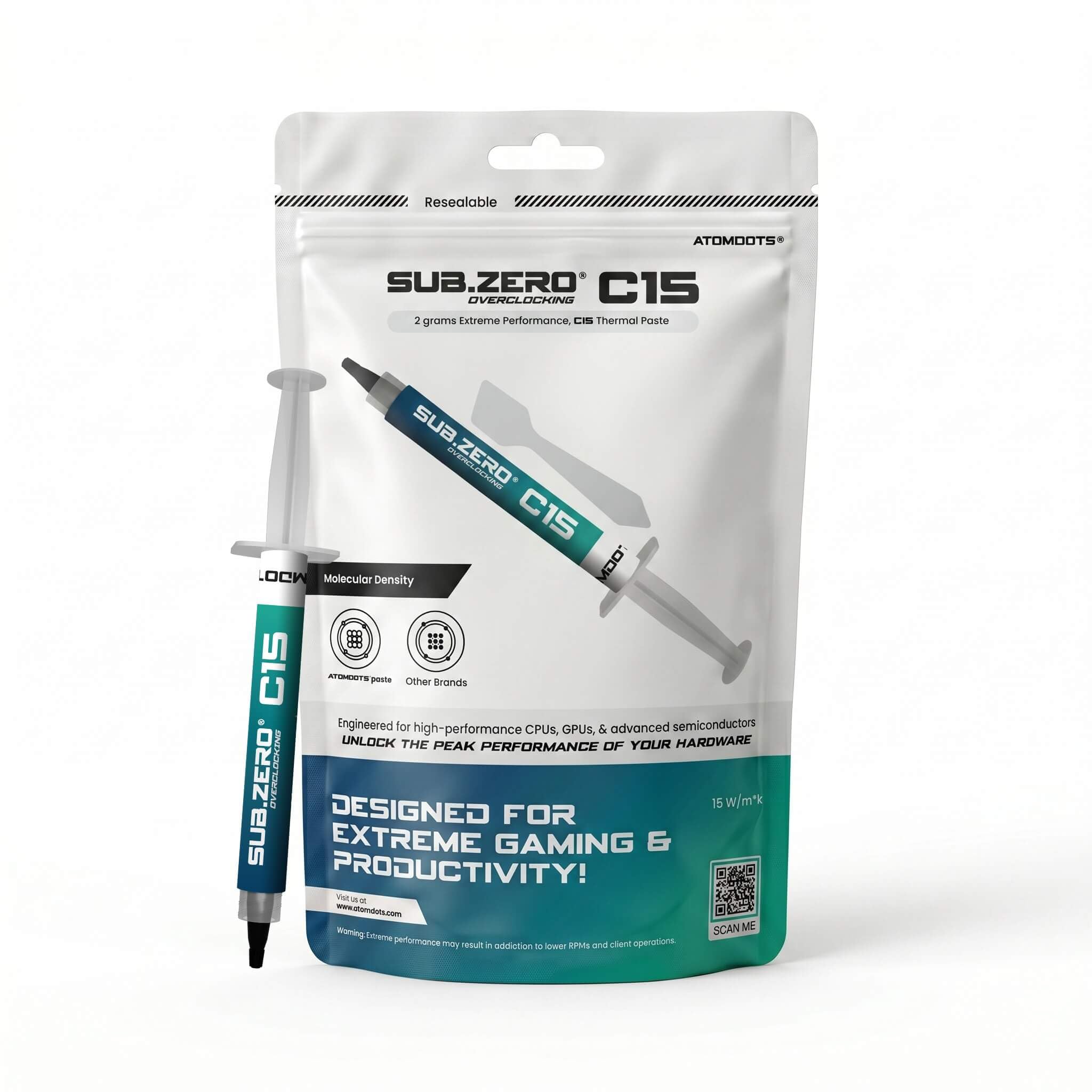 ATOMDOTS C15 Thermal Paste (incl.Spatula 2g) Conductivity 14.6 W/m*K, by Subzero Overclocking ™ | Designed for (CPU, GPU - PC, PS4 & PS5, Xbox) Long Durability, Non-capacitive- | Made in India-image-29
