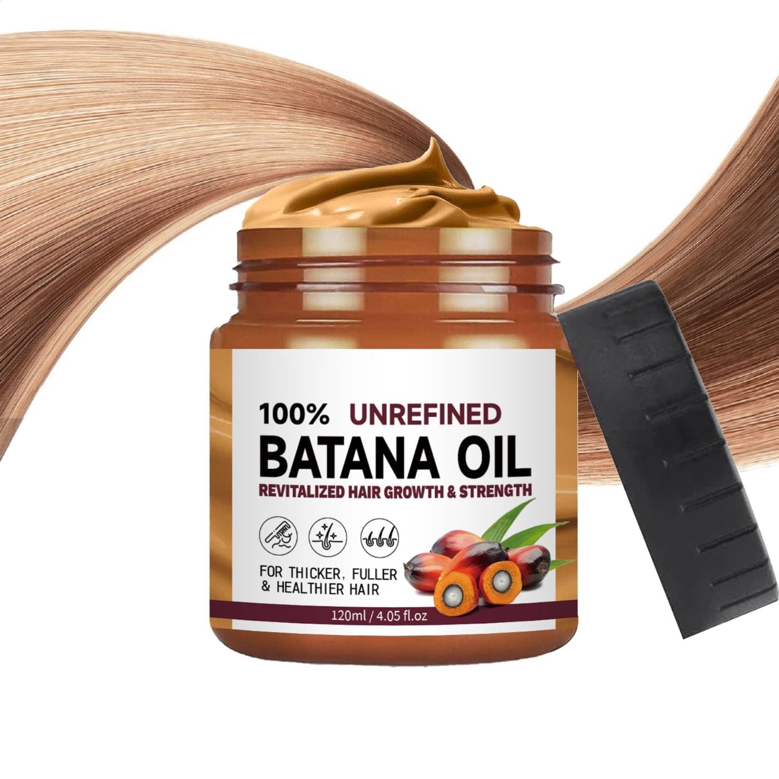 Batana Oil for Hair Growth and Scalp Health - Raw, Organic, Pure Natural Hair Butter - Promotes Hair Strength (1PC)
