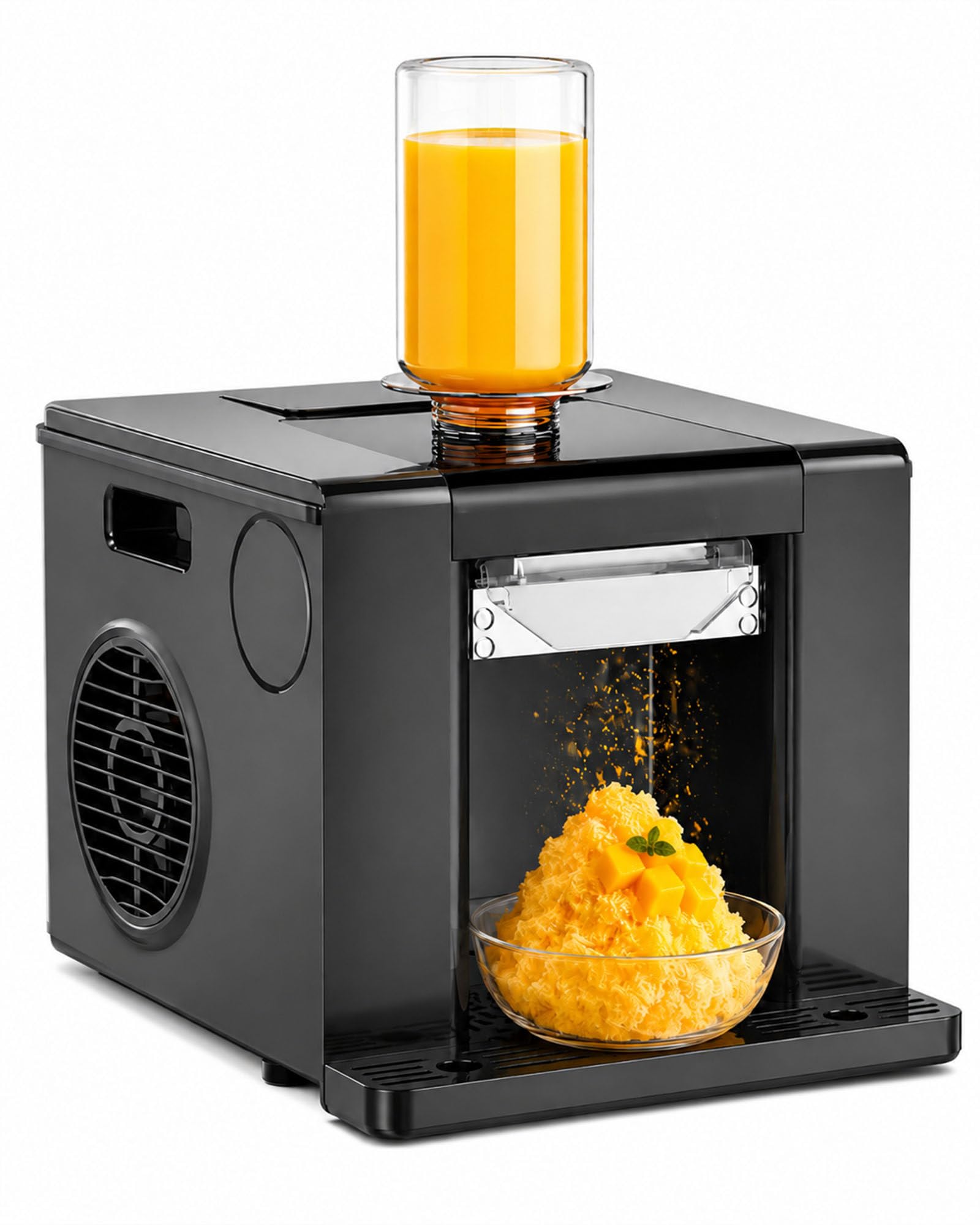 ErShangMao Shaved Ice Machine,Snowflake Ice Machine 2026,Automatic Snow Cone Maker 350w,2000rpm,60kg Daily Output, 750ml Bucket, Touch Panel And Auto-Cleaning For Bingsu, Slushies, Desserts Black