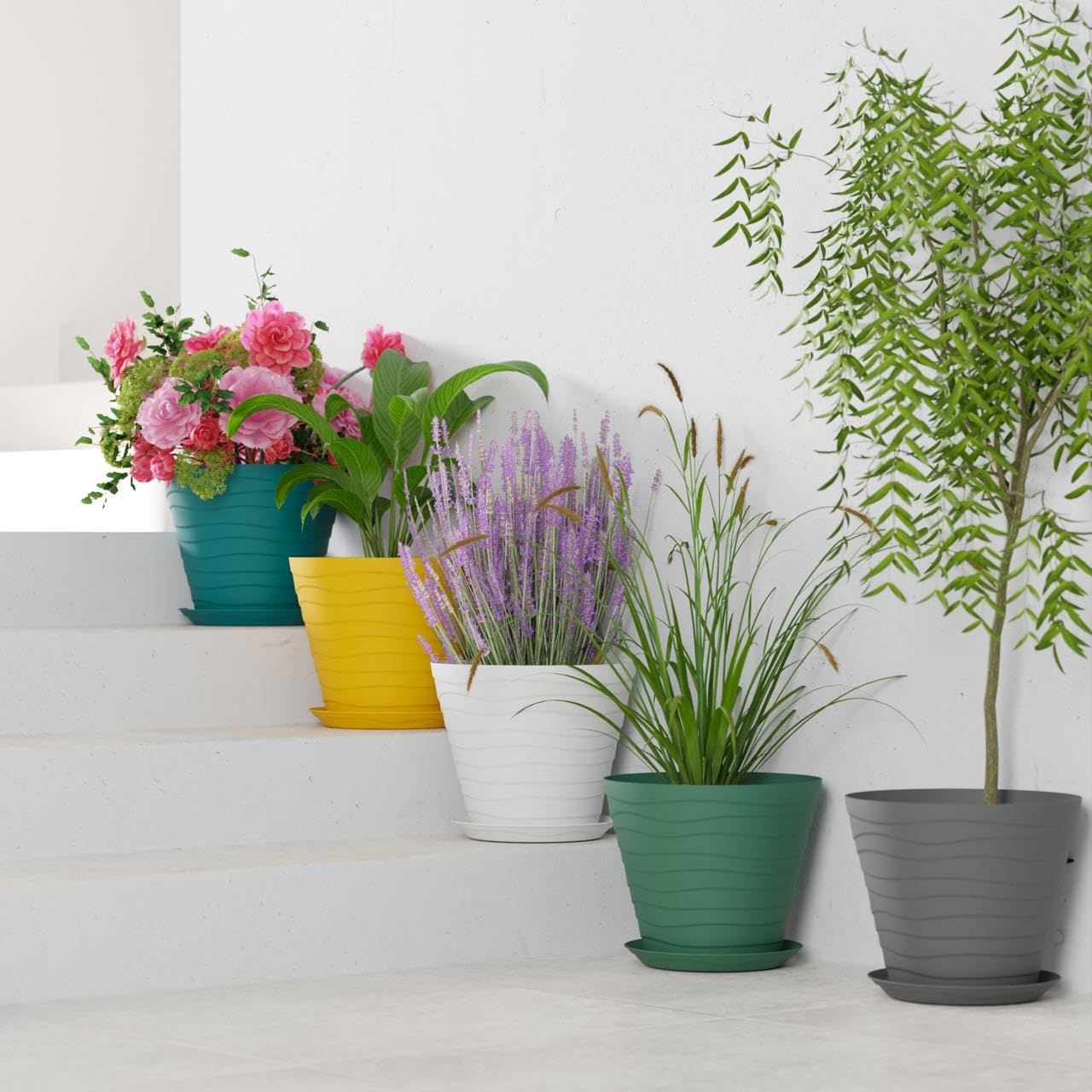 See full amazon price history chart for FNCRON Set of 5 | 9 Inch Big Flower Pots for Home Decoration, Pots for Garden Plants, Gardening Pots, Big Pots for Plants, Plastic Flower Pot, Indoor Plant Pots, Pots for Plants Big Size (Multicolor) FNCRON Set of 5 | 9 Inch Big Flower Pots for Home Decoration, Pots for Garden Plants, Gardening Pots, Big Pots for Plants, Plastic Flower Pot, Indoor Plant Pots, Pots for Plants Big Size (Multicolor) (B0DGGRF24V) Amazon Price History, Amazon Price Tracker