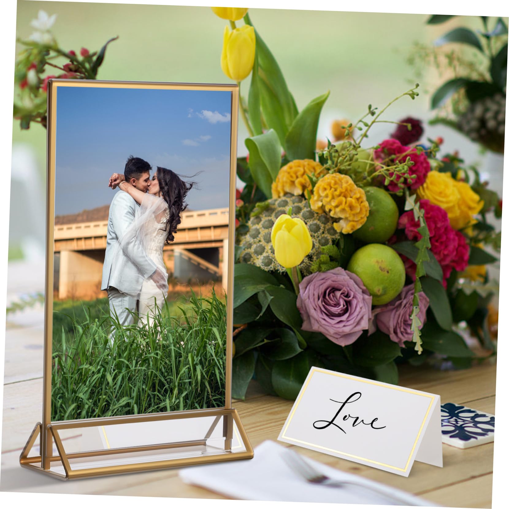 Happyyami 6 Stück Teiliges Transparente Tischaufsteller Hochwertige Displayhalter für Restaurants Hochzeiten und Geschäfte für Menüs und Preisschilder