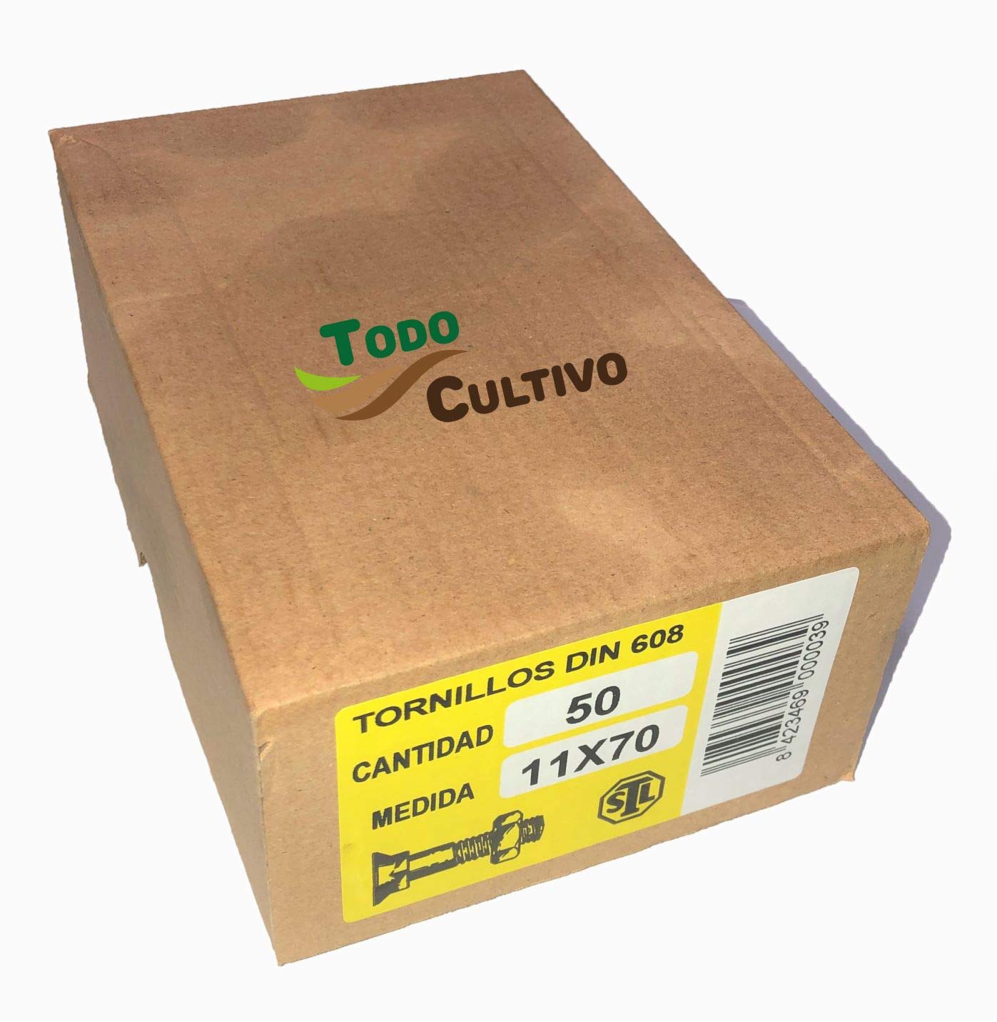 Tornillo de Arado 11X70 DIN 608. Caja 50 Uds. Tornilleria de máxima calidad marca San Lorenzo, con cabeza avellanada especial rejas de arado.
