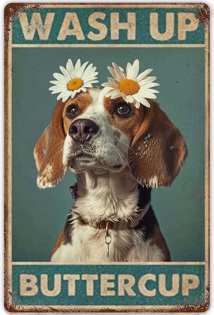 Anceky Beagle Dog Bathroom Signs Metal Sign Wash Up Buttercup Bathroom Decor Tin Signs Retro Plaque Wall Decor For Home Kitchen Office Club Bar People Cave Gym Vintage Poster 12x16 Inch