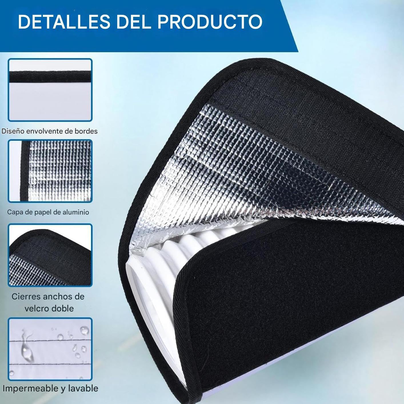 Funda Aislante Para Manguera De Aire Acondicionado | Cubierta Protectora Para Tubo De Escape Y Conducto,Resistente Al Calor, Impermeable Y Portátil Con Correas De Ajuste Para Protección De