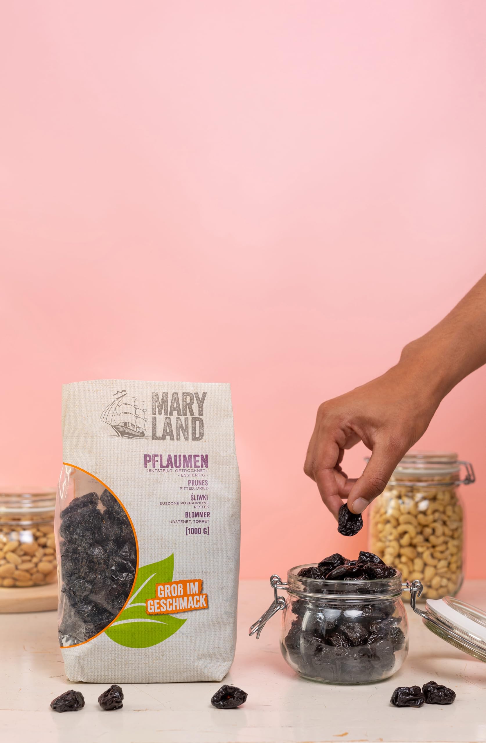 Maryland Pflaumen 1000g Vorratspackung 4er Pack – Pflaumen vegan, fruchtig süß– Im Vorratspack genießen (4 x 1000g)