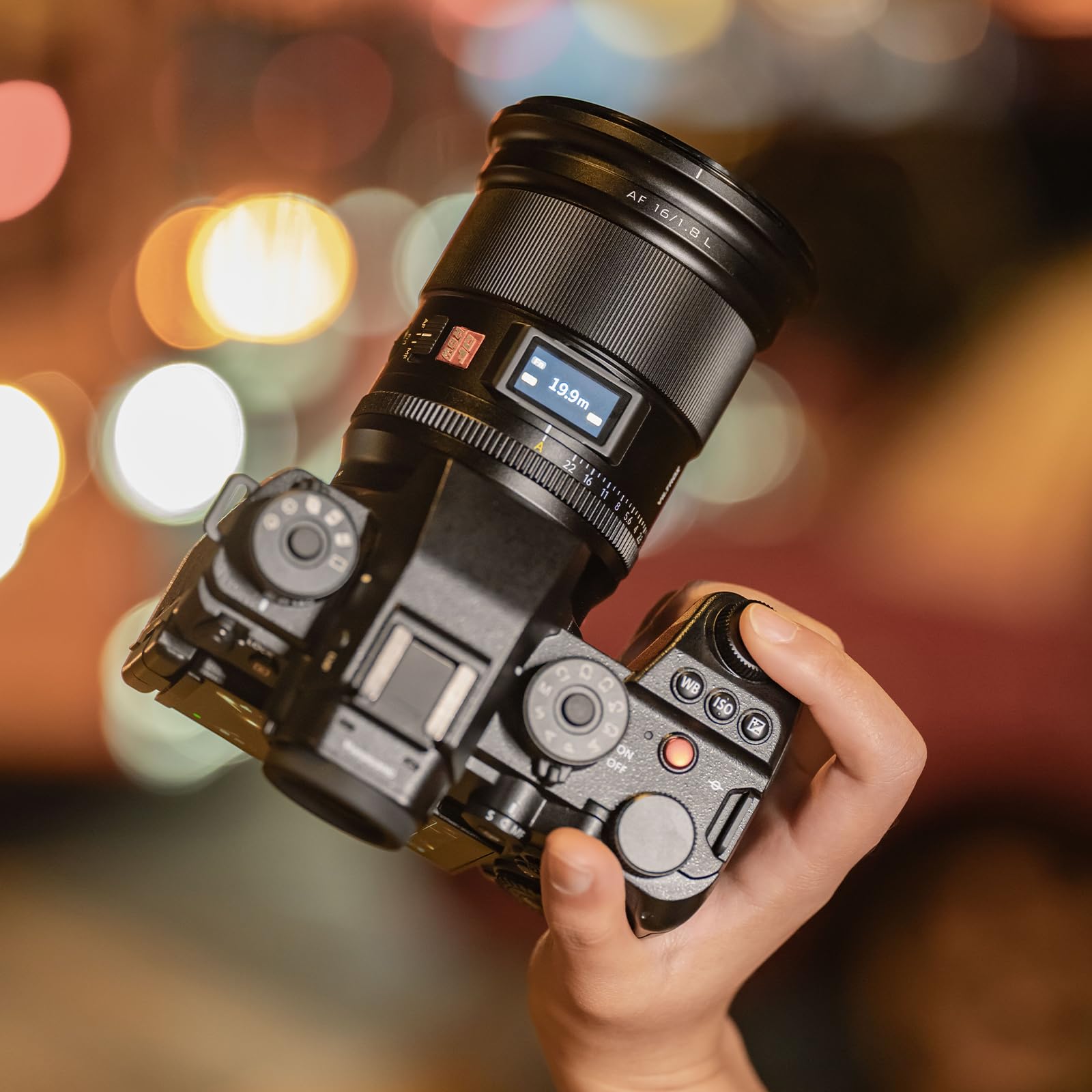 VILTROX AF 16 mm F1.8 Full Format L Mount, livello professionale, grandangolo, autofocus digitale DF, obiettivo fotocamera con schermo LCD, pulsante regolabile AF/MF interruttore per fotocamere a L