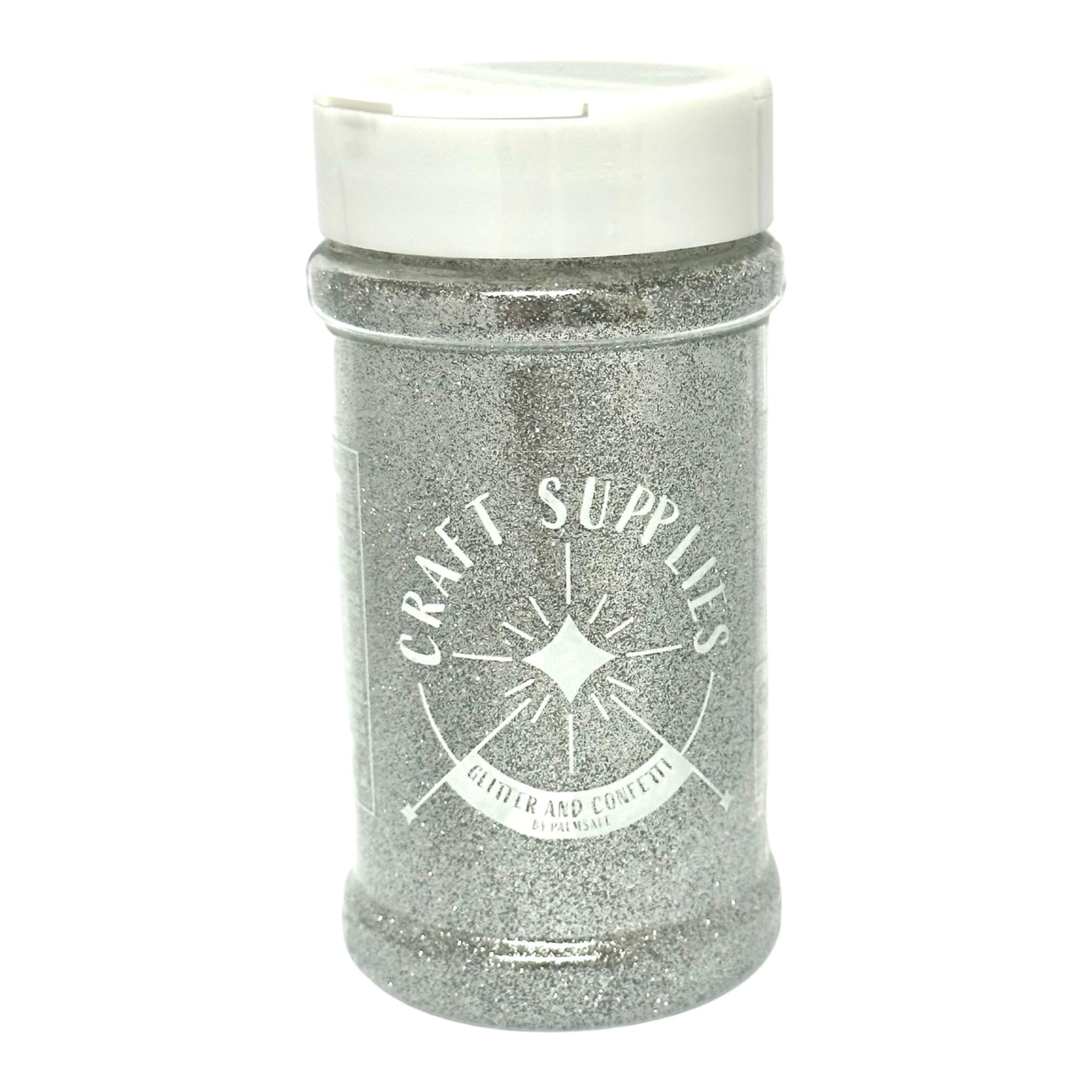 200g Shaker Jar of Extra Fine Silver Glitter
