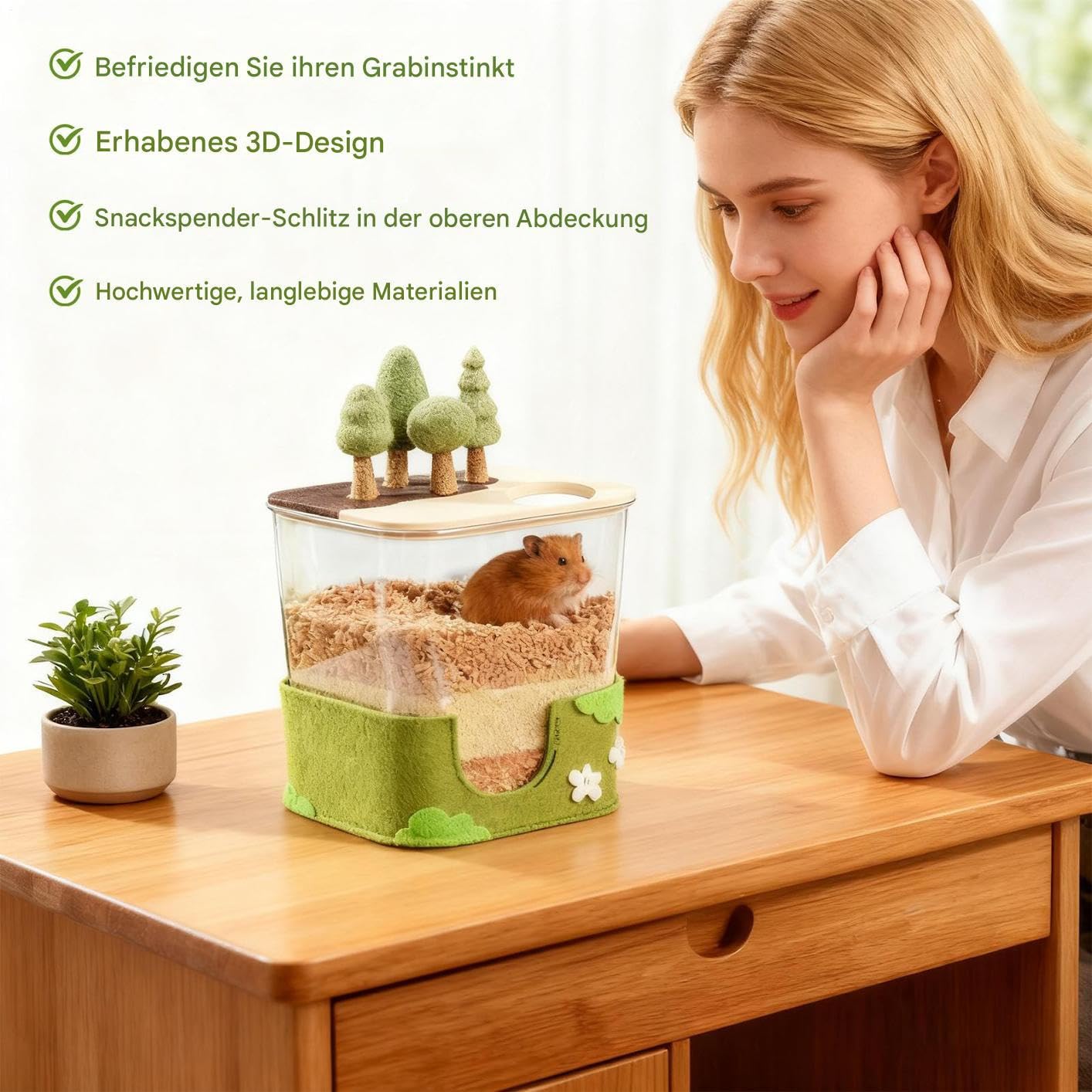 Generisch Piaskownica dla chomików – pojemnik na grób szynszyli | schronienie dla rodziców zwierząt domowych – wzbogacenie klatki, zajęcia kojca, trening codzienny, redukcja stresu