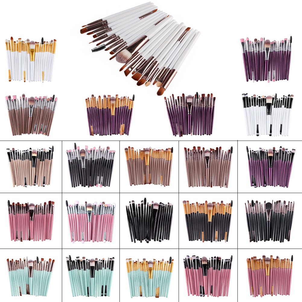 Nobio 20PCS/Set Soft Makeup Foundation Powder Brushes Face Eye Shadow Eyeliner Foundation Blush Lip Cosmetics Blending Brush Tool