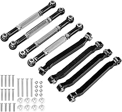 RCカープルロッド RCカー引きロッド 軽量設計 安定性 簡単インストール 赤と黒 D90 D91 MN96 MN99 MN99s用 リンクサスペンションタイロッドとメタル引きロッドセット (黒)