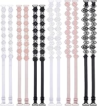 GLOBLELAND 6 Pairs 6 Colors Flower Lace Adjustable Bras Straps with Plastic Buckle Elastic Non-Slip Underwear Strap Replacement Shoulder Straps for Women Bikini Tops Dress Bathing Swimsuit