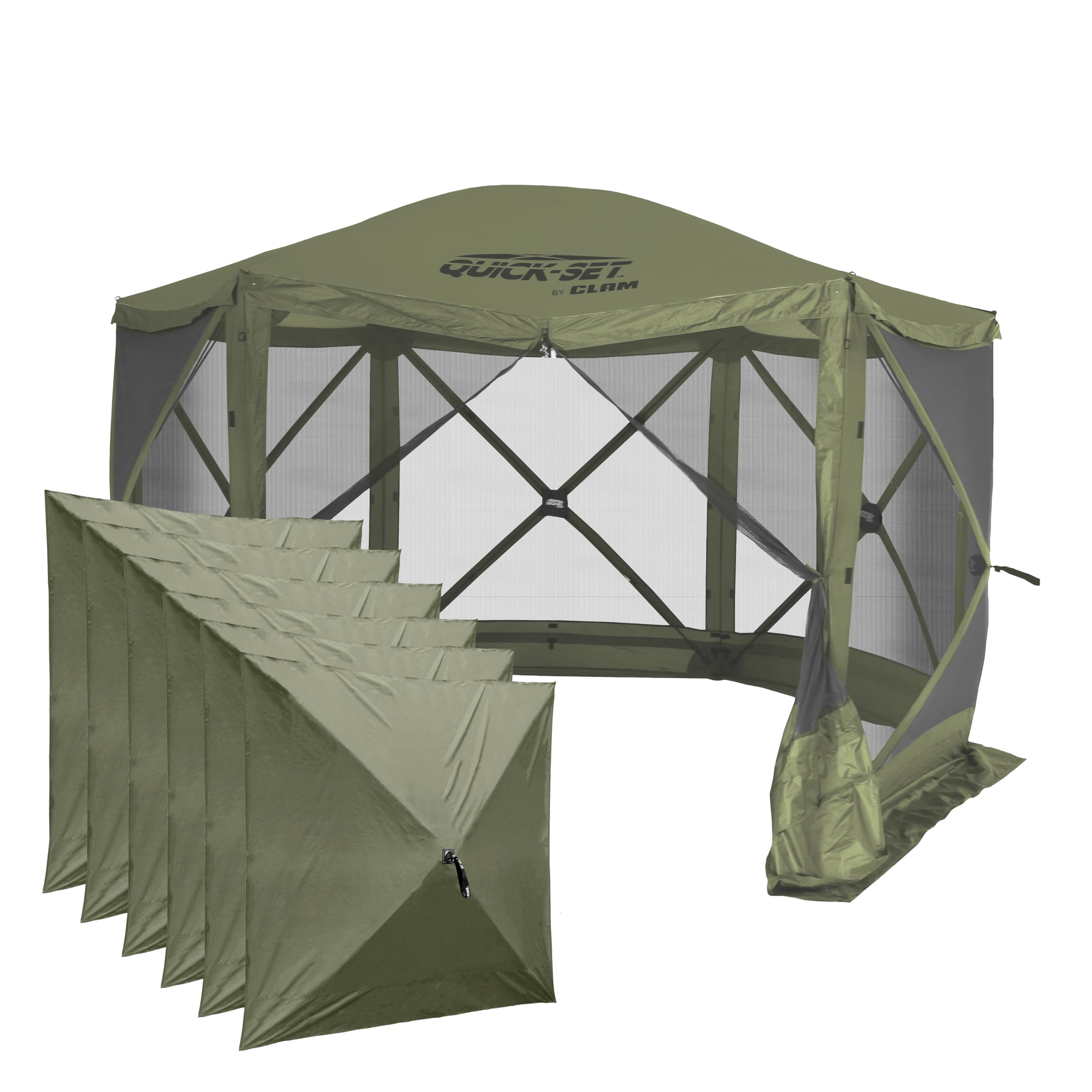 CLAM Green Escape Shelter with Wind Panels