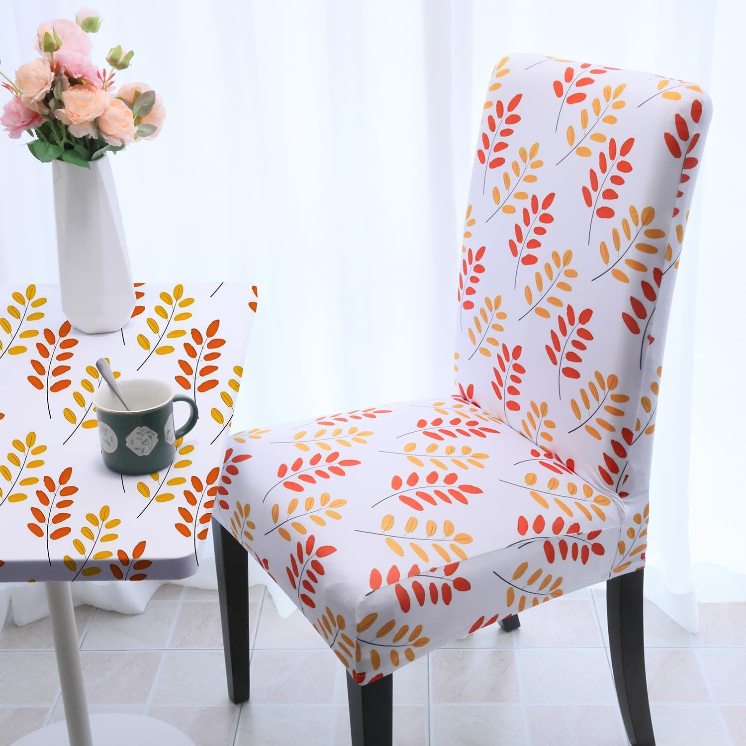 Amonsa Fall Table Cloths Fitted 42 inch Square Tablecloths