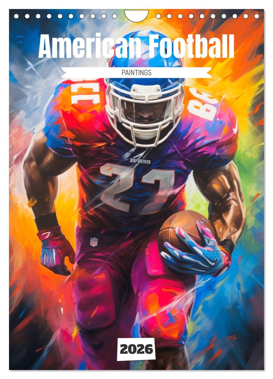 American Football. Paintings UK-Version (Wall Calendar 2026 DIN A4 Portrait), CALVENDO 12 Month Wall Calendar — image 1