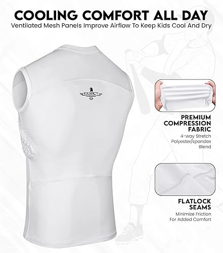 Miniatura 3 de Exxact Sports Protector de pecho de béisbol juvenil, protector de pecho acolchado para el esternón, protector de pecho de sóftbol y costillas para