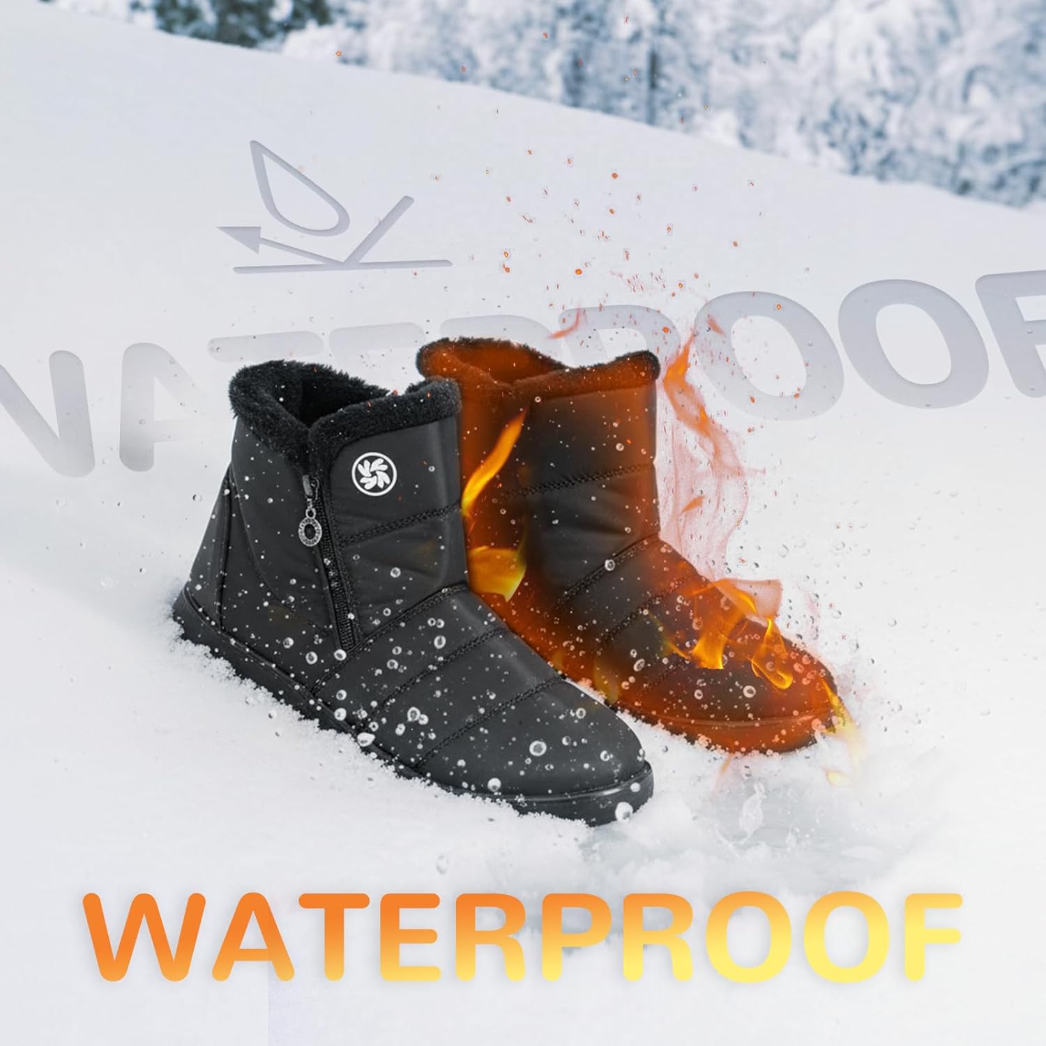 Winter Boots for Women Snow Boots for Women Waterproof Womens Ankle Booties with Comfortable Warm Fur Lined Outdoor Insulated Winter Boot - Image 5