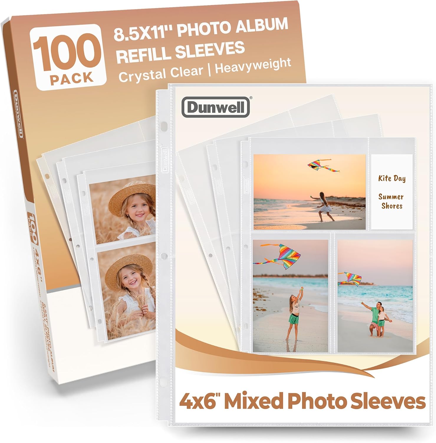 Dunwell Photo Album Refill Pages (4x6 Mixed Format, 100 Pack) for 600
