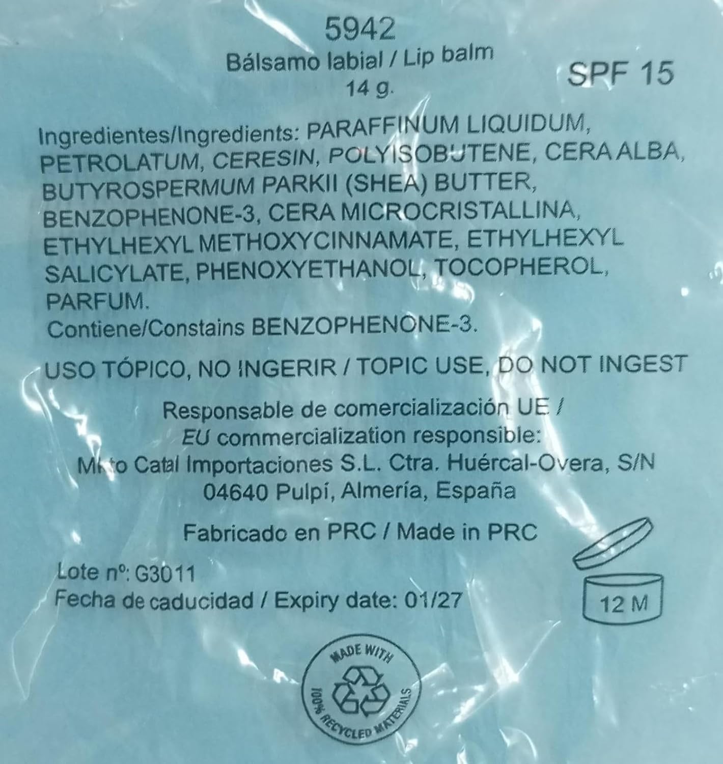 Confezione da 80 balsami per labbra a forma di sfera. SPF15 idratante e dermatologicamente testato. Aroma vaniglia, diametro 3,8 cm.