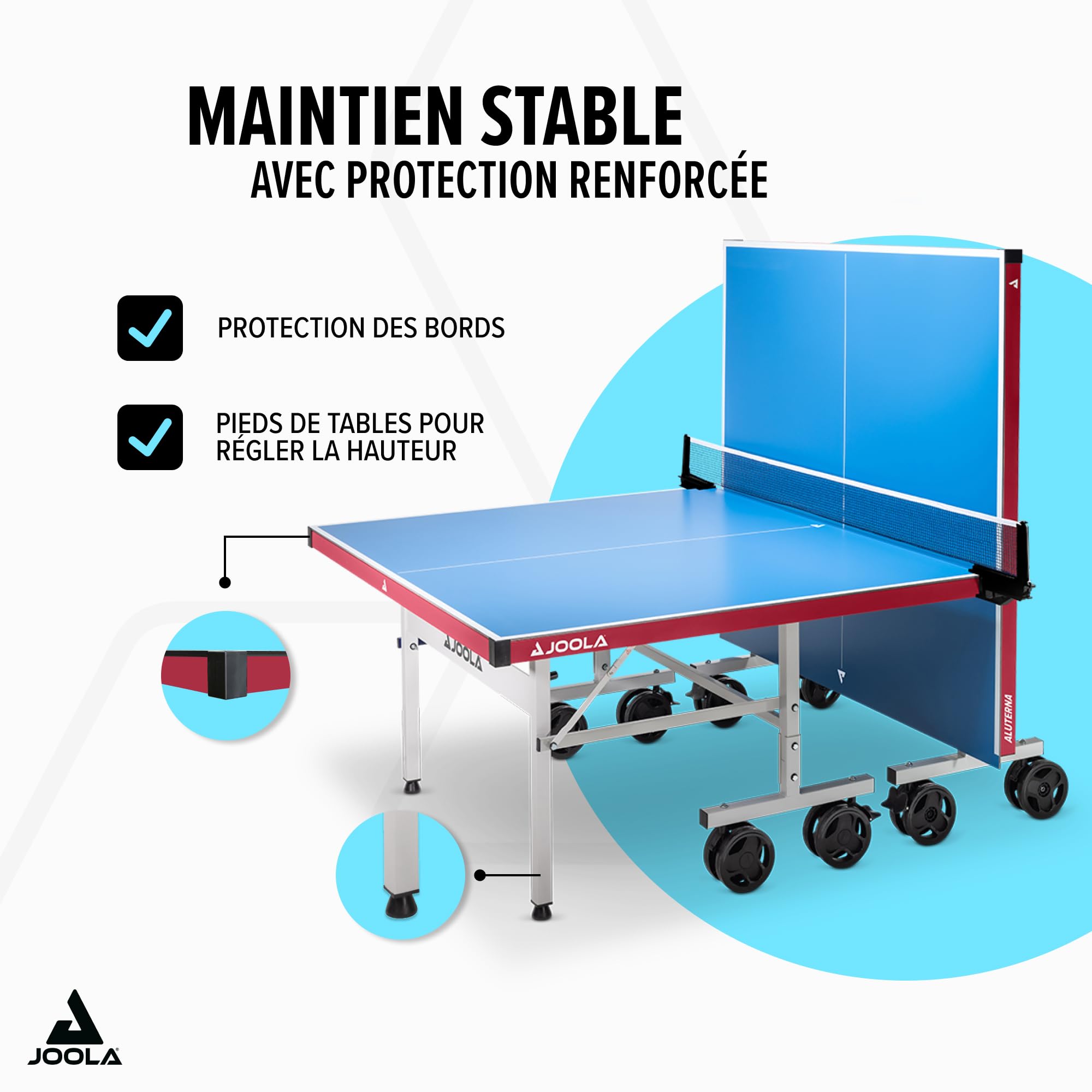 JOOLA Table de ping-Pong Professionnelle en Aluminium 6 mm - Surface Composite résistante aux intempéries - Montage Rapide, Outdoor