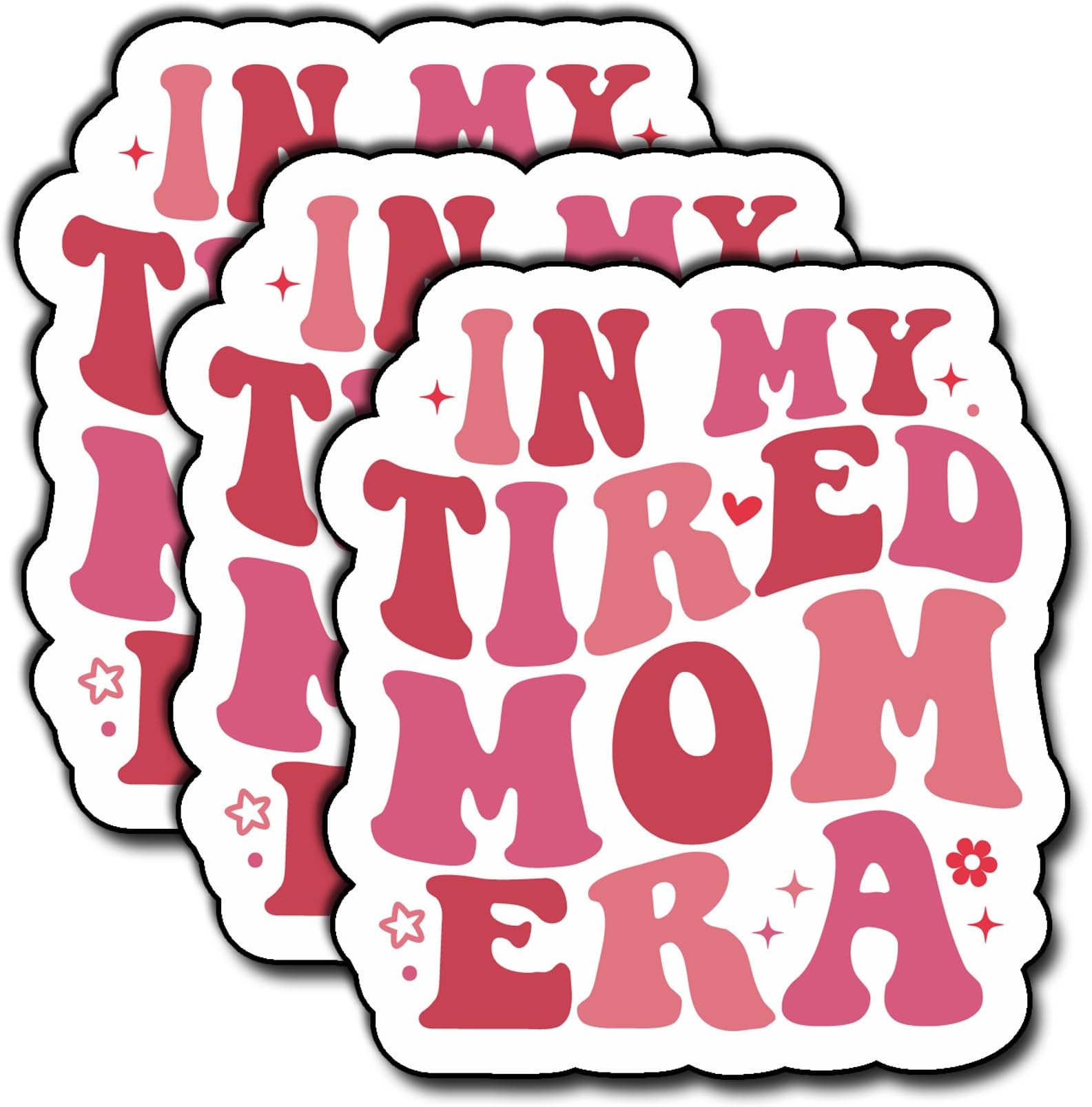(3Pcs) in My Tired Mom Era Sticker Unique Gifts for Mother Wife Mommy Grandma Birthday Cute Decoration Books Laptop Phone Tumbler Waterproof Vinyl Water Bottle Decals Nana Gigi Stickers 3"x2.5" Inch