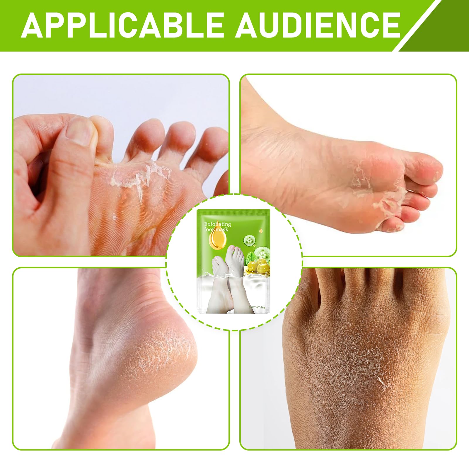 2 Paires Masque Pied, Masque Pied Exfoliant Peeling pour Pieds Très Secs et Abîmés, avec Acide Lactique Naturel, Olive et Glycérine, Soin Nourrissant et Hydratant pour Tous Types de Peau.