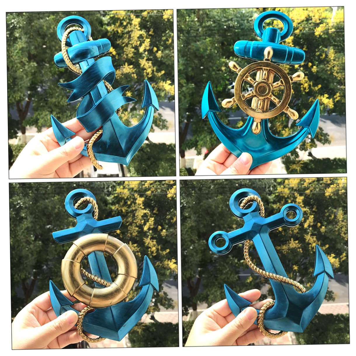Hemobllo 4 Pezzi Stampo in Silicone a Forma di Ancora, Riutilizzabile, Flessibile, per Decorazione Murale e Targhetta Porta, per Fai da Te