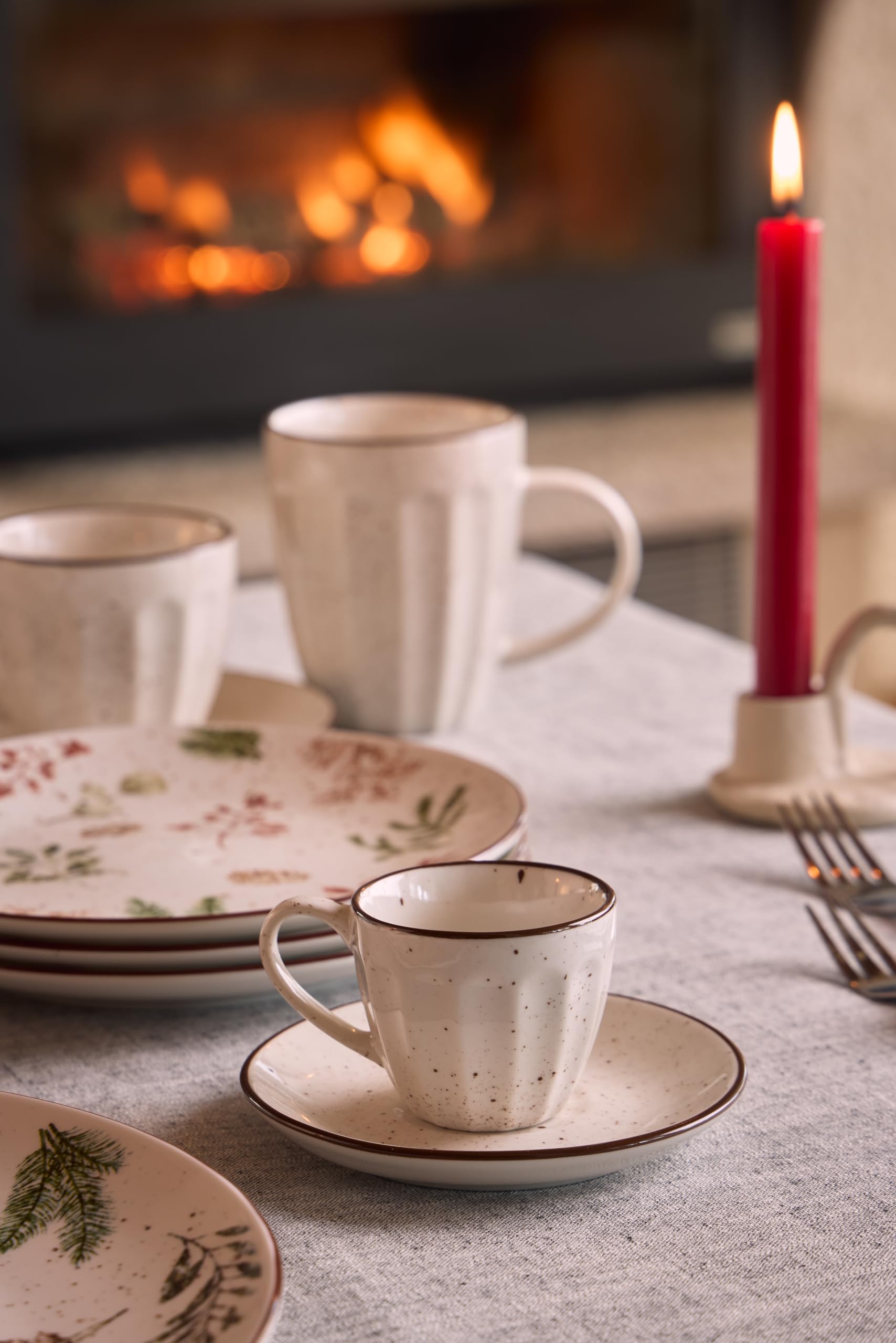 Tognana, Confezione 6 Tazze Caffè Con piatto Cc 70, New Bone China, Beige