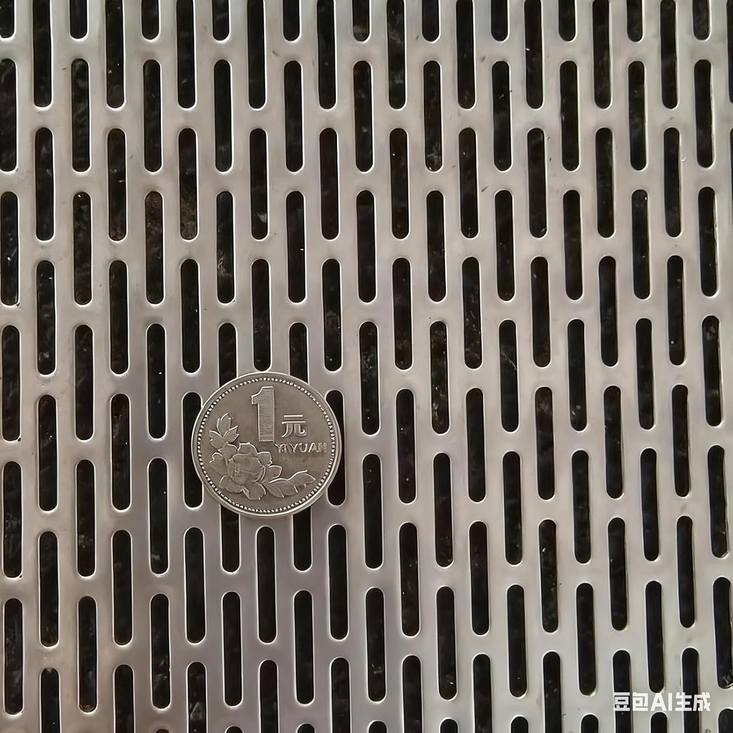 Perforowana metalowa płyta z wydłużonymi otworami, siatka ze stali nierdzewnej do zastosowań działowych i przesiewowych (grubość 1,2 mm, 50 x 50 cm)