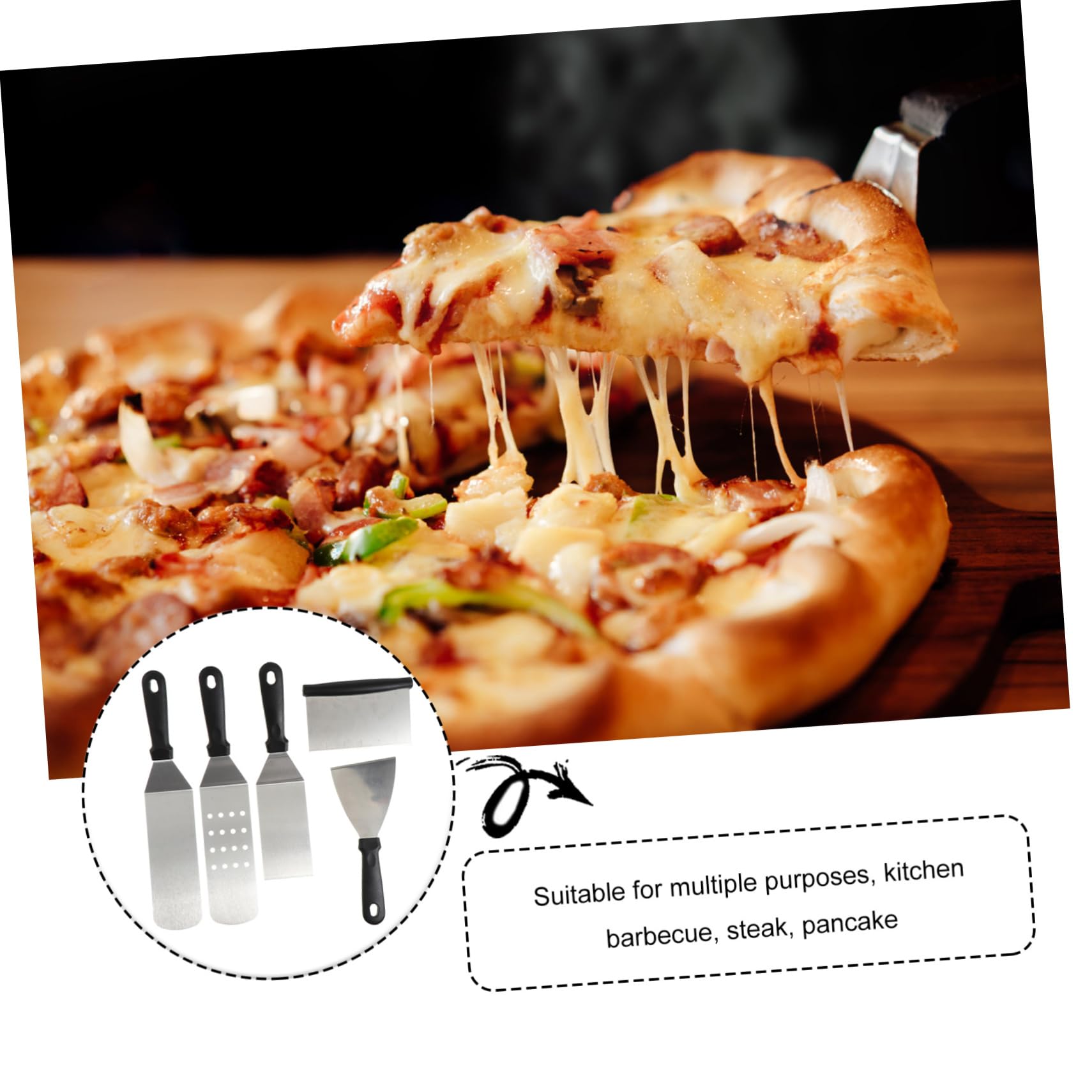 Alipis 5 Pezzi Spatola Per Pizza Spatola Per Torta Sollevatore Pala In Acciaio Inossidabile Pizza Pan Cottura Pala Per Pizza Pala Da Forno Paddle Per Pizza Paddle Server Per Pizza
