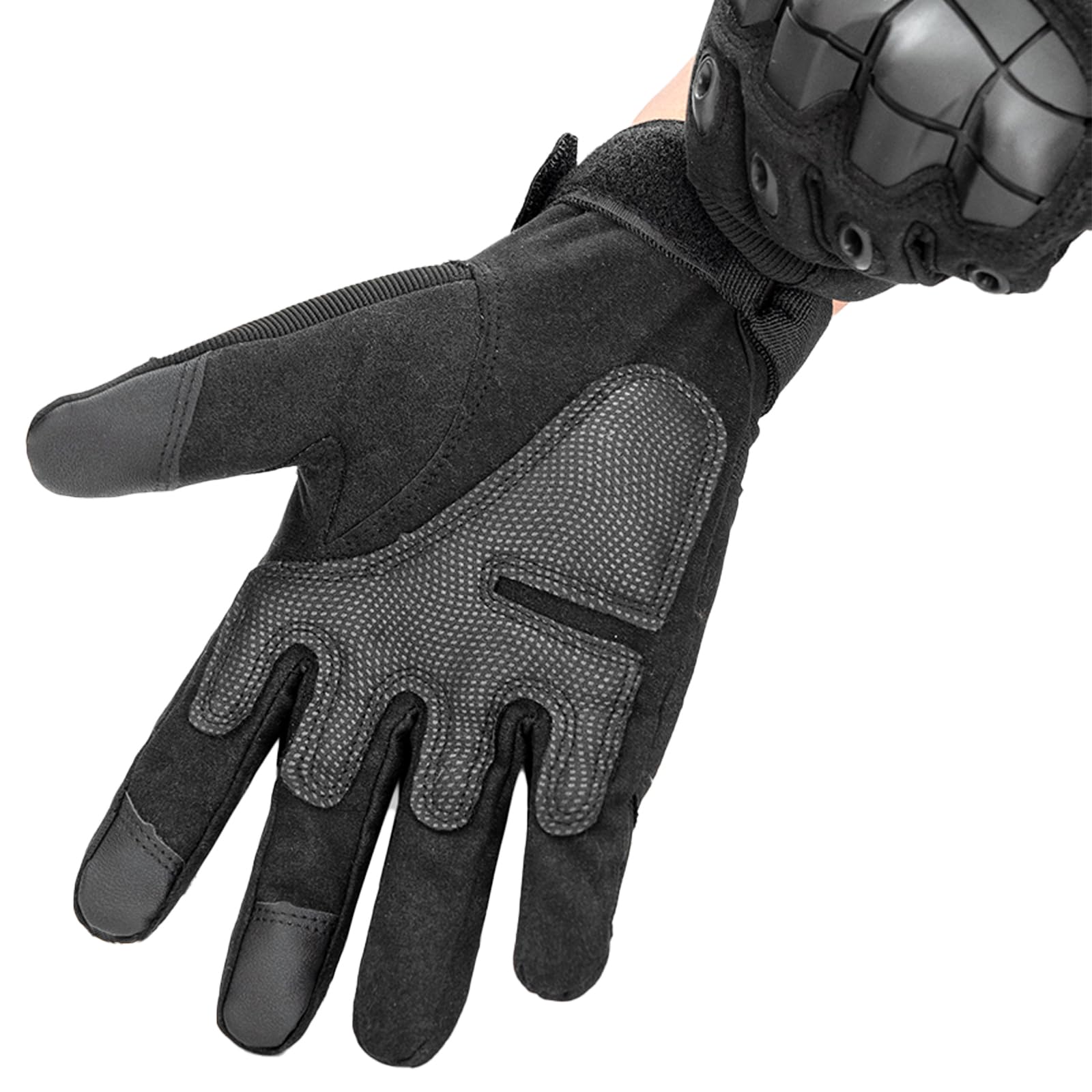 Guantes tácticos negros para hombres y mujeres, para exteriores que requieren destreza, protección, función táctil, ciclismo, motociclismo, escalada en roca y senderismo (XL, negro)