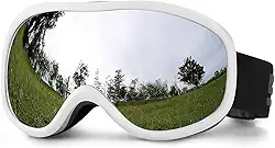 SPOSUNE Óculos de esqui sobre óculos com lentes duplas, óculos de neve anti-embaciamento anti-UV para homens mulheres jovens esqui snowmobile