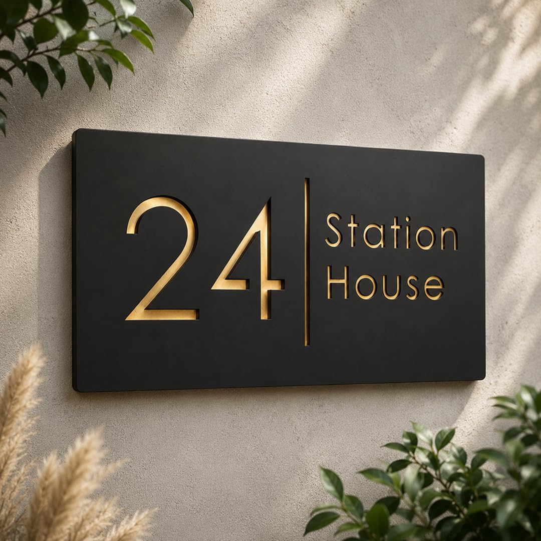 Name plate for home entrance | Wood Personalized NamePlate with 3D Letters | Door nameplates | Custom Name Plate For Home, Office and Outdoor Entrance | 15X30 cm | Wooden | Housewarming Gifts — Amazon image 10
