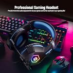 Ozeino Gaming Headset for Ps5 Ps4 PC, Over Ear Gaming Headphones with Noise Cancelling Microphone RGB Light, Deep Bass Stereo Sound Headset for Xbox Series X/S, Switch, Laptop, Mac, Phone