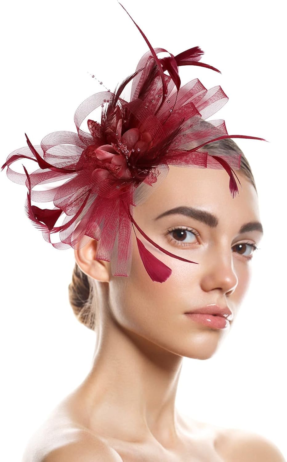 WUZIA Feder-Stirnband Im 1920er Jahre Stil – Mit Künstlicher Rose & Federn, Für Flapper-Kostüme, Karneval & Mottopartys