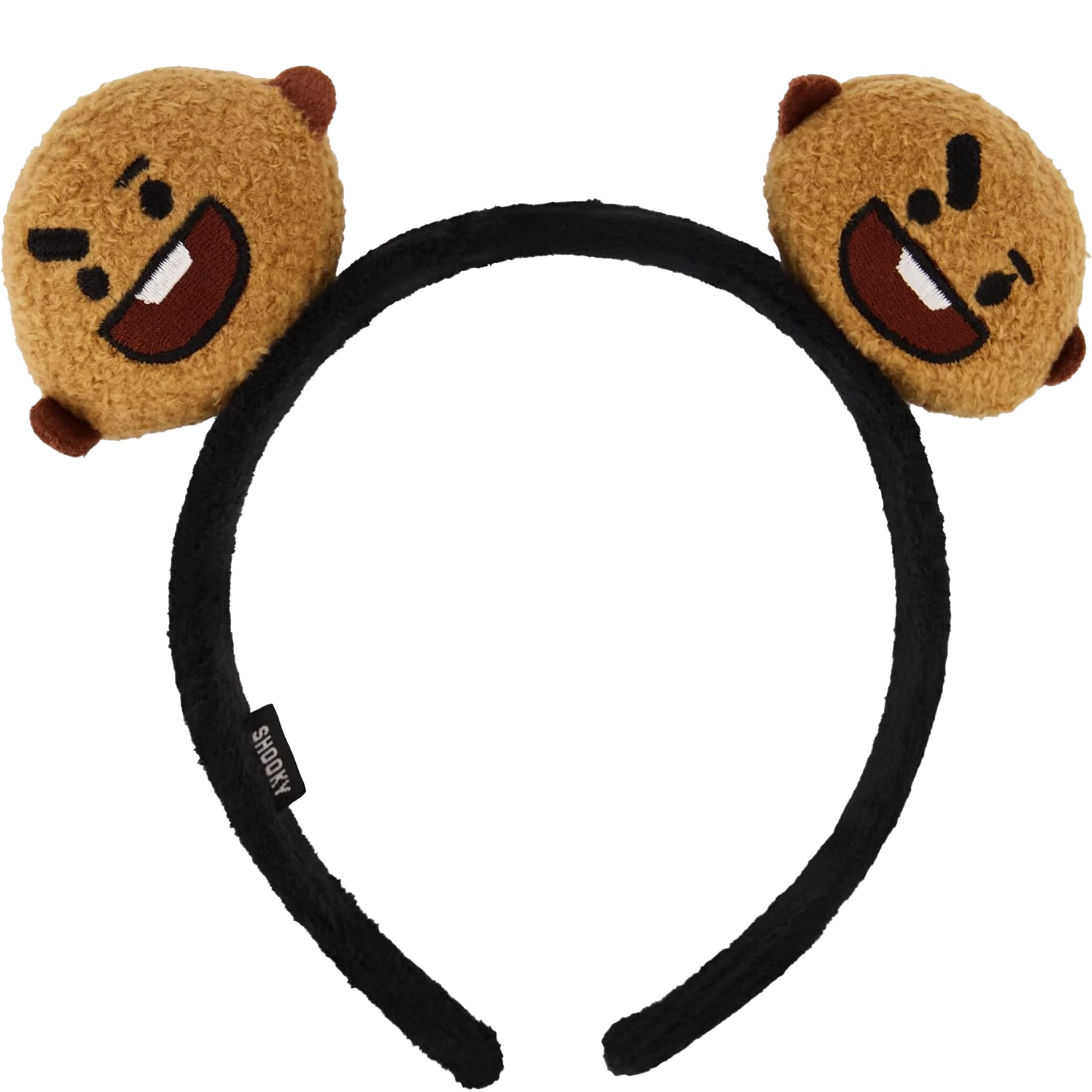 Concept One Bt21 Line Friends 3D Plush Embroidered Womens Headband, Black/Brown, One Size