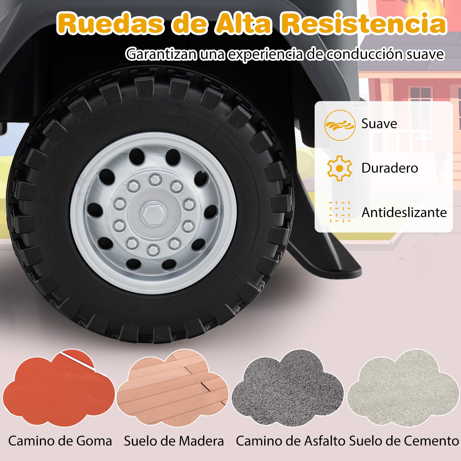GOPLUS Camión de Construcción de Juguete Licenciado Scania, Coche Correpasillos para Niños con Luces, Sonidos y Almacenamiento Bajo Asiento, Coche Deslizante de Pies al Suelo, 18+ Meses (Amarillo)