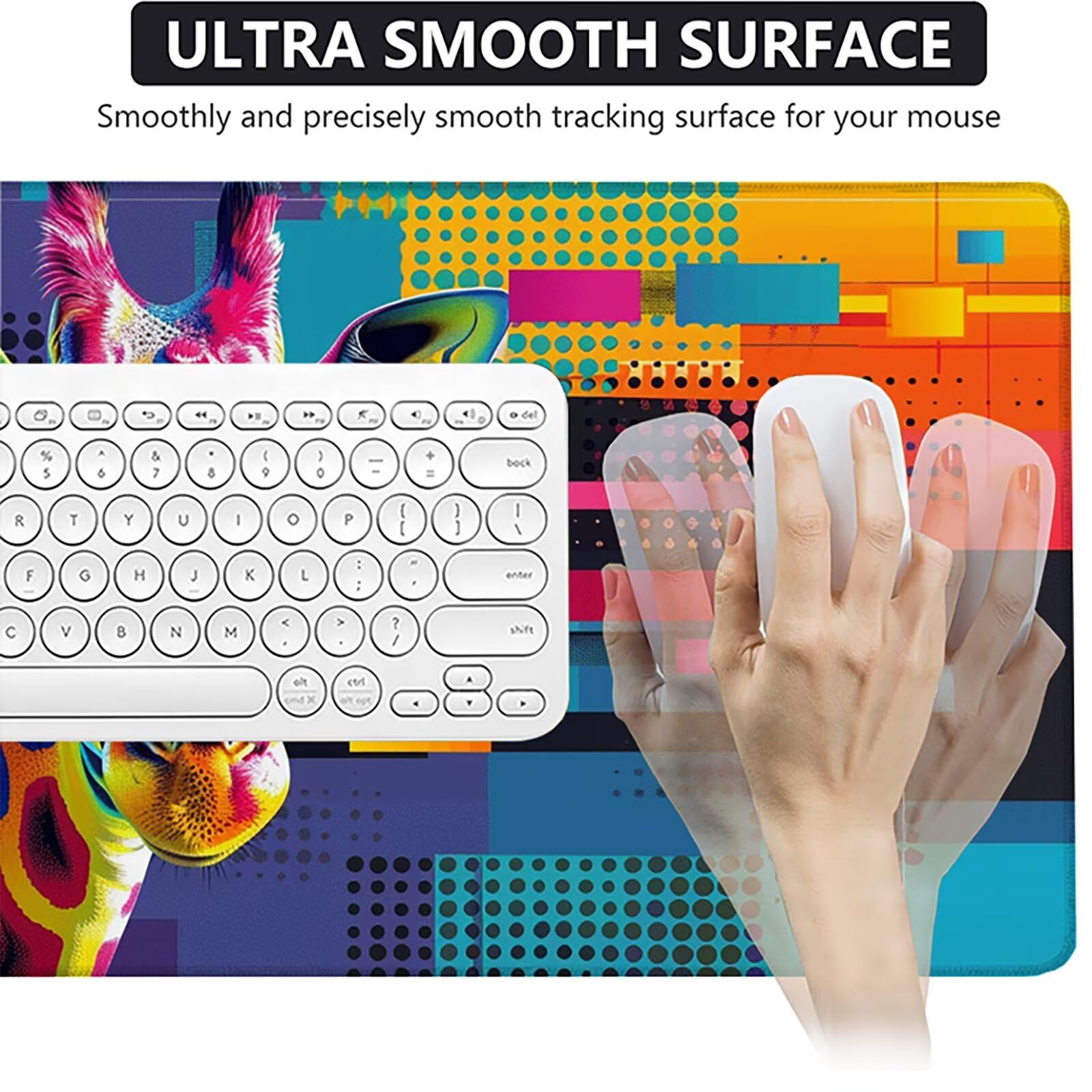 Jirafa Alfombrilla Ratón Gaming XXL 1500x800 mm, Alfombrilla Gaming Color Mousepad con Base de Goma Antideslizante, Impermeable Desk Mat para Teclado y Raton, Accesorios Gaming, Regalos de Hombre 9-Q