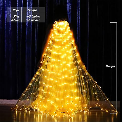 Miniatura 11 de Alas de hadas LED iluminadas para niños y adultos, alas de mariposa multicolor brillantes para fiestas y eventos encantadores