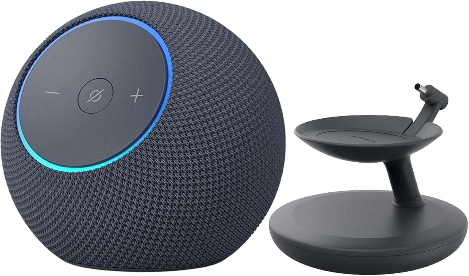 Amazon Echo Dot Max Alexa speaker with room-filling sound and built-in smart home hub + Brand new and  Made for Amazon  Stand with USB-C charging ports for Echo Dot Max